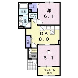 ストーンズ　黒瀬　Ａの物件間取画像